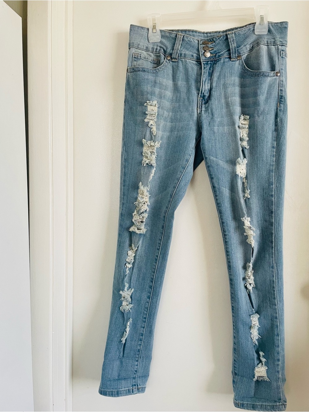 VIP Light Blue Distressed Skinny Jeans